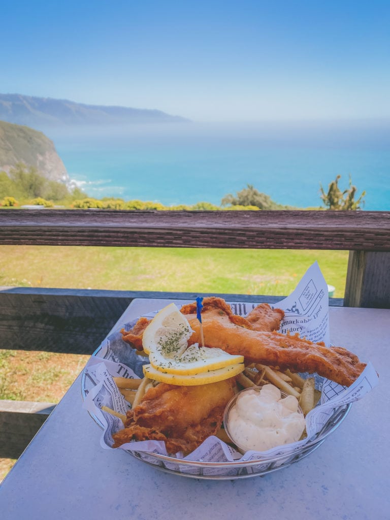 Fish and Chips from the Lucia Lodge in Big Sur