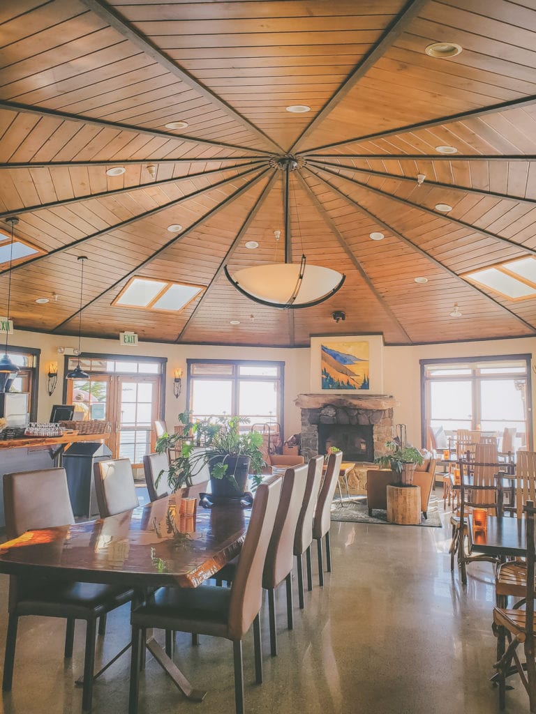Inside the Wild Coast Restaurant at the Treebones Resort in Big Sur